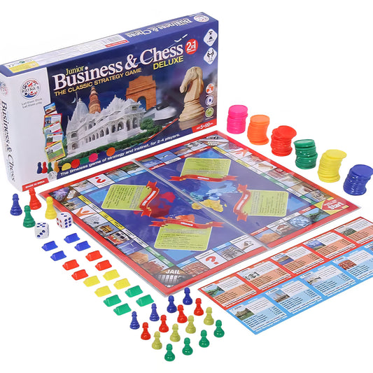 Ratna's 2 in 1 Business & Chess Junior Deluxe Board Game for 7+ Years
