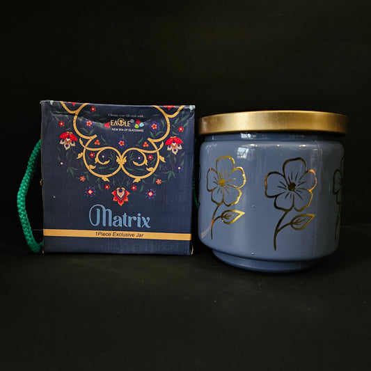 Eagle Matrix Exclusive jar with floweral design with Airtight Lid Storage jar