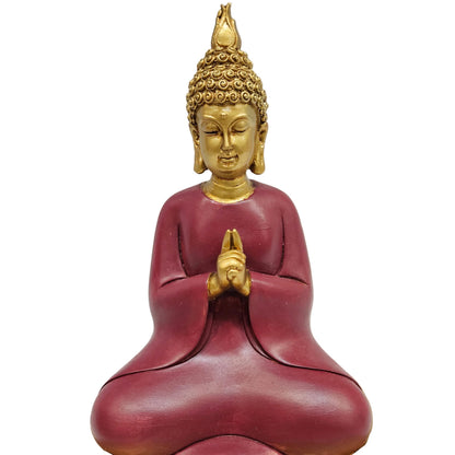 Pink Antique Finish Polyresin Buddha Statue Showpiece Figurine