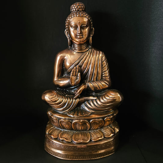 Handcrafted Copper Lord Buddha Statue Showpiece Figurine for Pooja Room & home