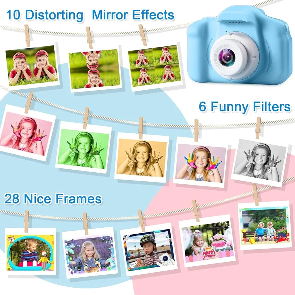 Kids Digital Camera, 2.0 Inch Screen, 3MP HD Lens, 1080P Video Recording