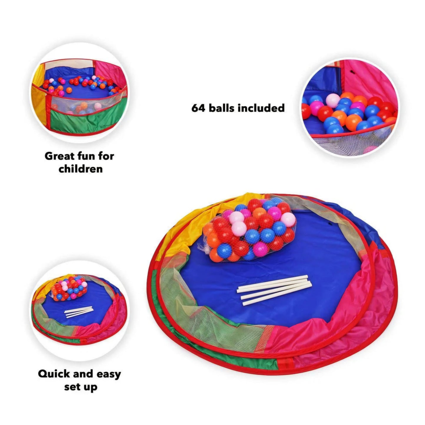 IToys Ball Pool 64 Balls Included pool suitable for indoor & Outdoor use