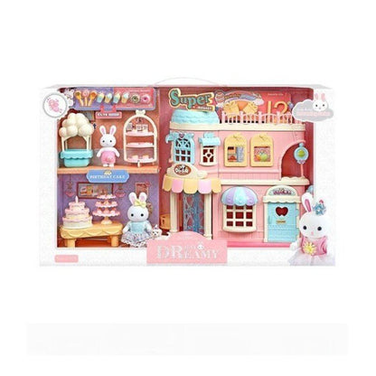 Bay Dreamy Mini Tavşan Pastane Oyun Set. Cady Rabbit interesting series. A two-story building designed as a pastry shop.