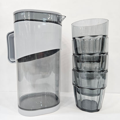 Excel ware Aqua Pura juice serving jug with 4 pieces glasses perfect for serving beverages