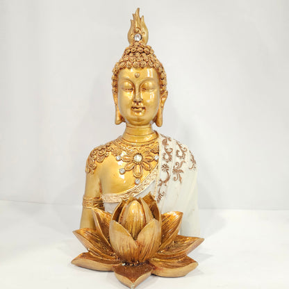 Beautiful Buddha with lotus flower Idol Statue for Home & Garden Beautiful Home Decor Items for Living Room