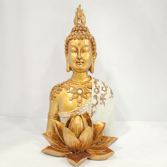 Beautiful Buddha with lotus flower Idol Statue for Home & Garden Beautiful Home Decor Items for Living Room