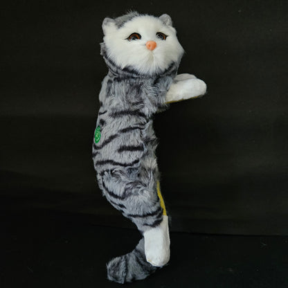 Kitten Model Fur Pet Home Decor Showpiece for Gifts White