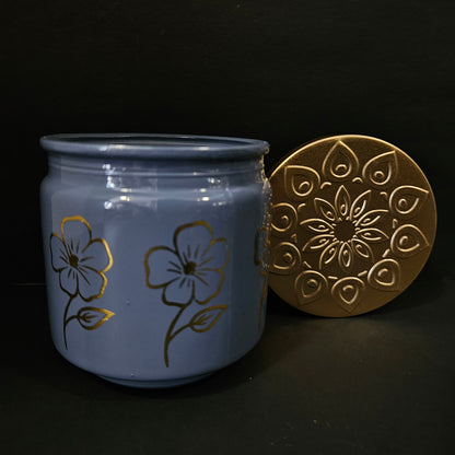 Eagle Matrix Exclusive jar with floweral design with Airtight Lid Storage jar