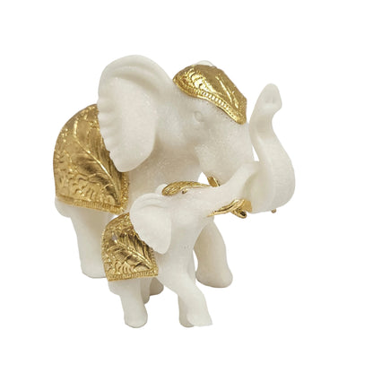 Handcrafted White Elephant Showpiece for Living Room, Office, Vastu, Good Luck, Housewarming, Ceremony, Home Decor