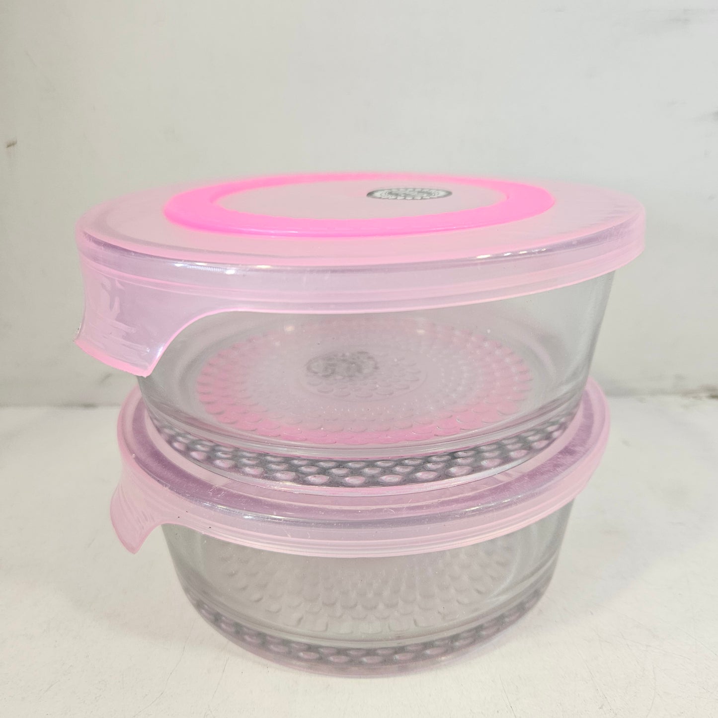Home Glanze 2 piece set glass storage container with Lid bowl for groceries & Dry Fruits Storage purpose