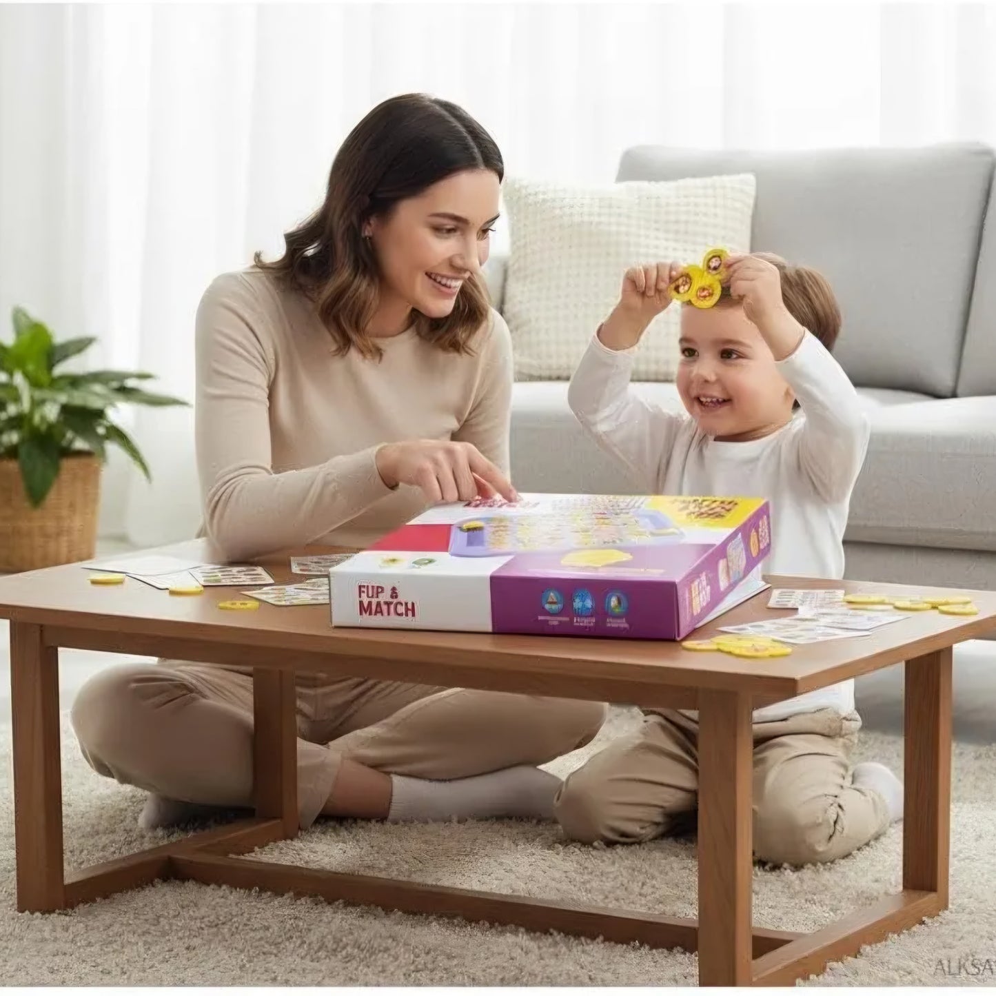 Flip & Match Game, Memory & Matching Board Game for Kids, Educational STEM Toy, Interactive Family Game, Brain Development, Ages 3+