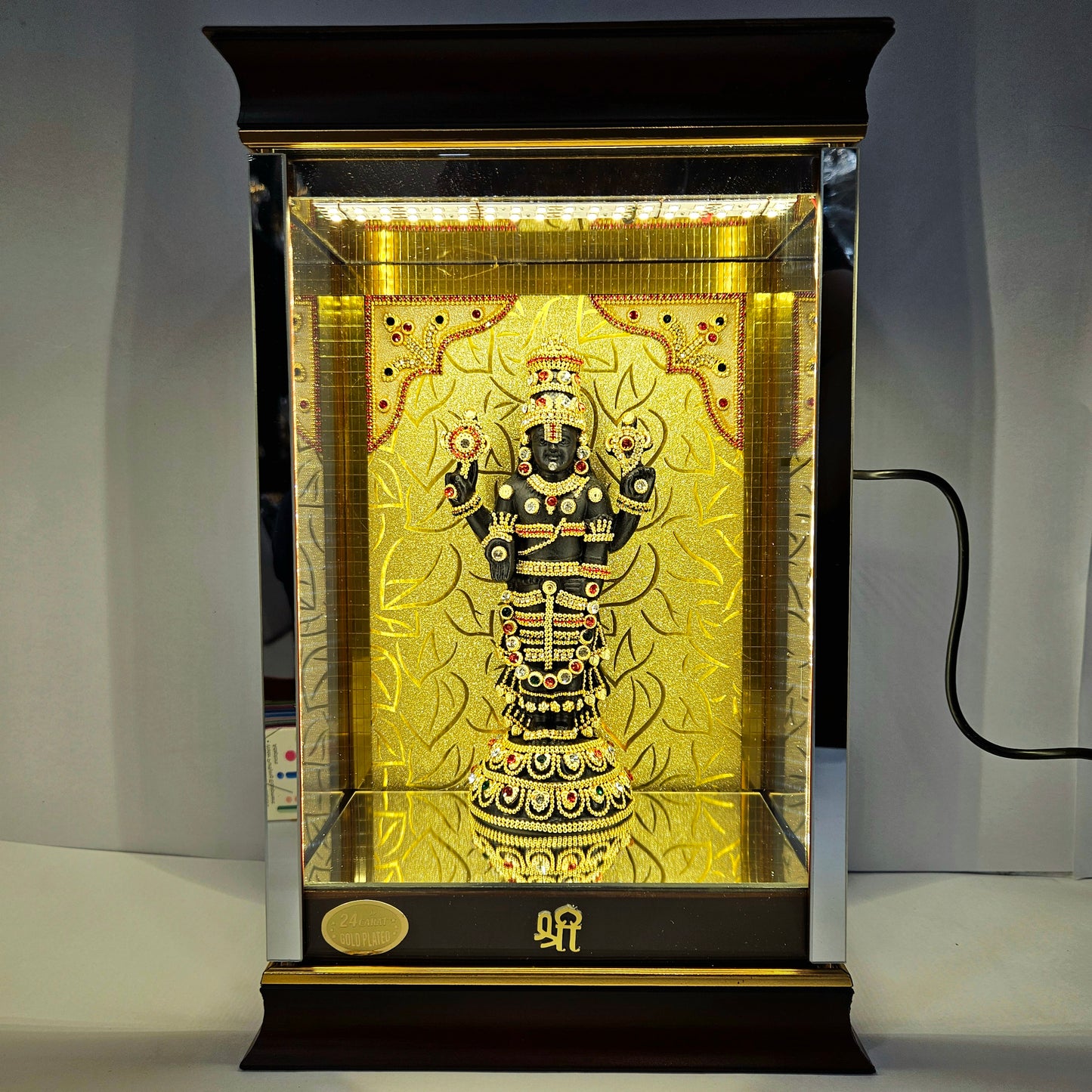 Lord Venkateshwara Balaji 24carats gold Plated Cabin Idol for Home Decor & Lord Showpiece
