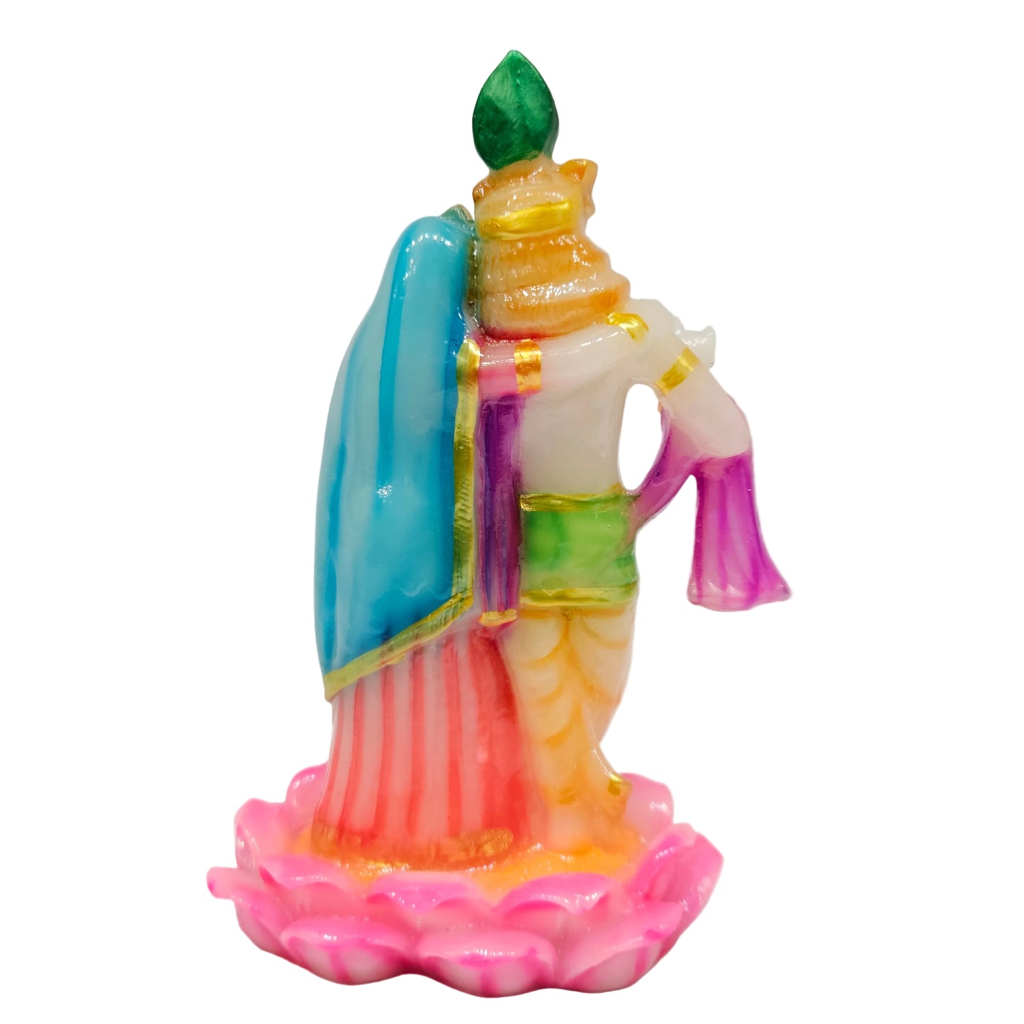 Handmade Marble Dust Radha Krishna Murti – Divine Miniature Statue for Home, Office & Car Dashboard