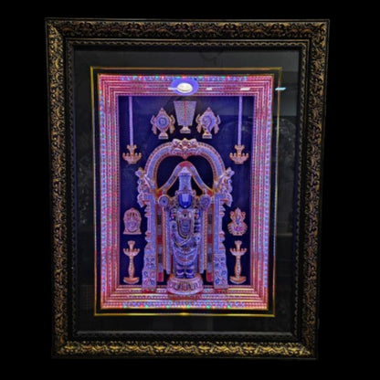 Lord Balaji Photo Frame with multi colour lighting & slokam for Marriage gifting,house warming
