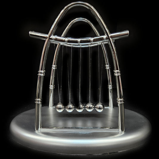 Toyverse Office Table Decor - Newton Cradle Pendulum | Swing Ball Motion Desk Toy -5 Metal Collision Balls