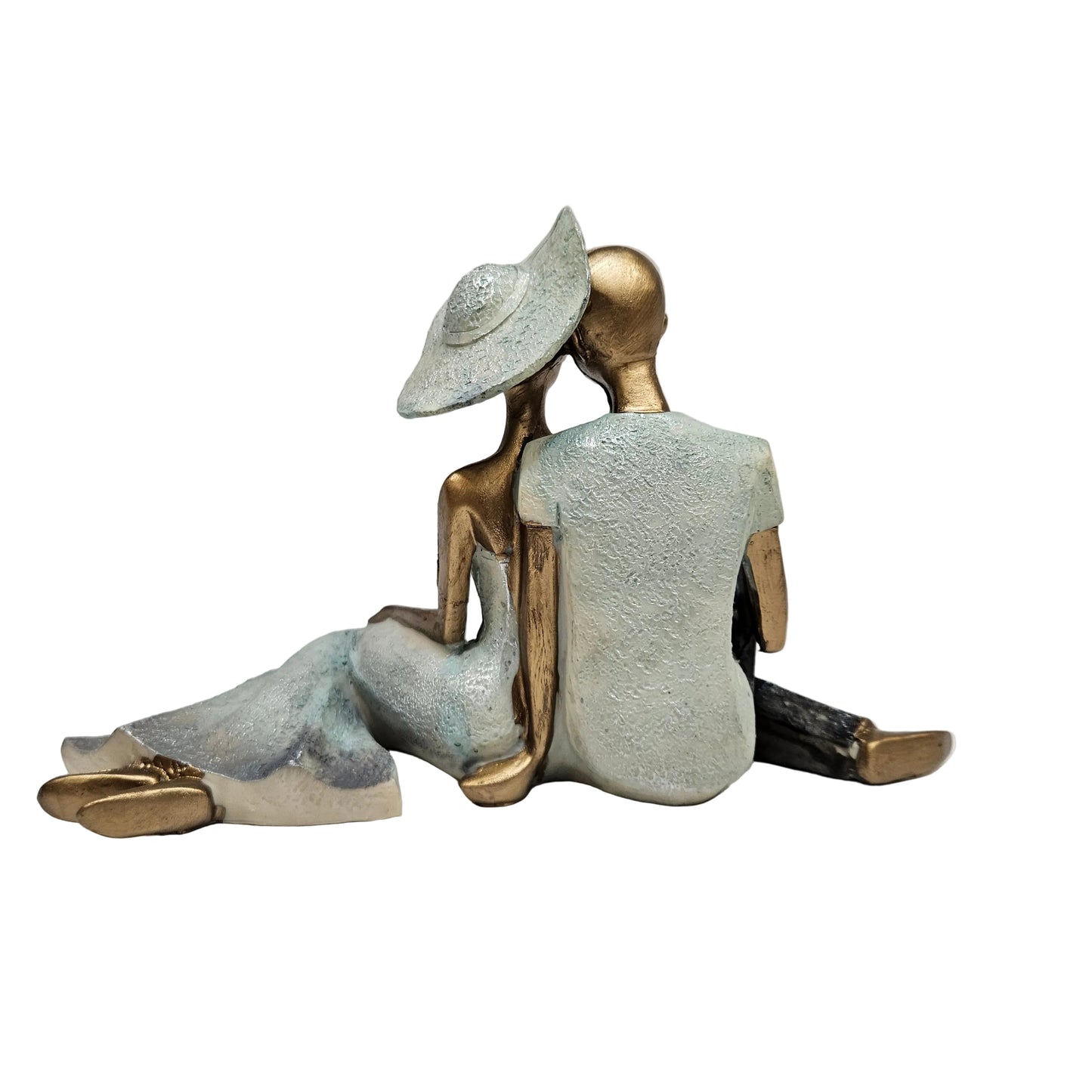Romantic Love Couple Showpiece for Home Decor in Showpieces Golden