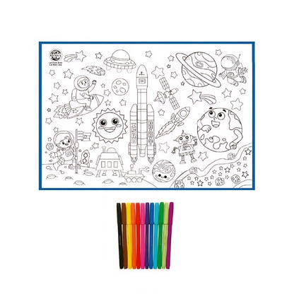Chandrayan Colouring MAT for Kids Reusable and Washable. Big MAT for Colouring