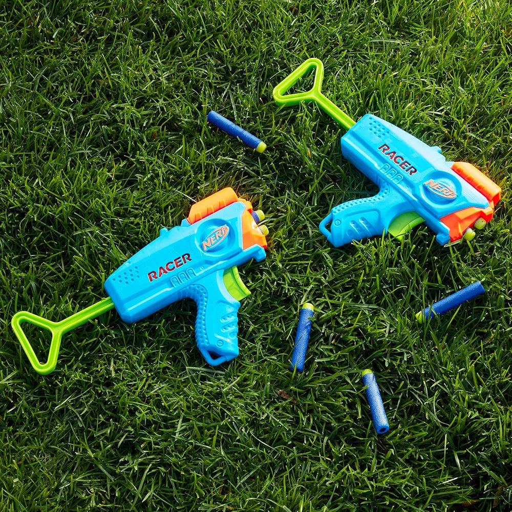 Nerf Elite Junior Racer Easy Play Dart Blaster, 4 Elite Darts, Outdoor Toys for 6 Year Old Boys & Girls
