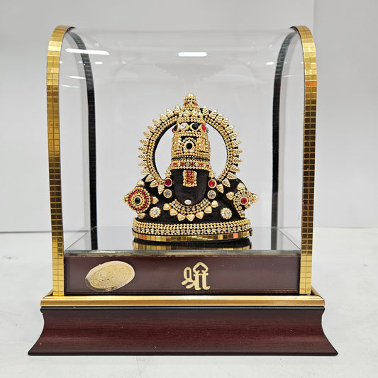 Lord Venkateswara tirupati Balaji 24 carat Gold Plated Cabin Idol for Pooja Room & Home Decor