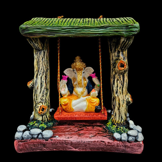 Lord Ganesha Idol Sculpture swinging Ganesha idol Gift Pooja Hindu god Statue Indian showpiece God of Indian Handicraft Home Decor Religious Statue