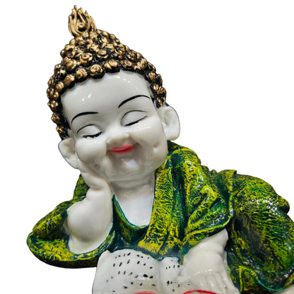 Polyresin Buddha Idol Decorative Showpiece Little Baby Monk Buddha, Showpiece for Home Decor Car Dashboard