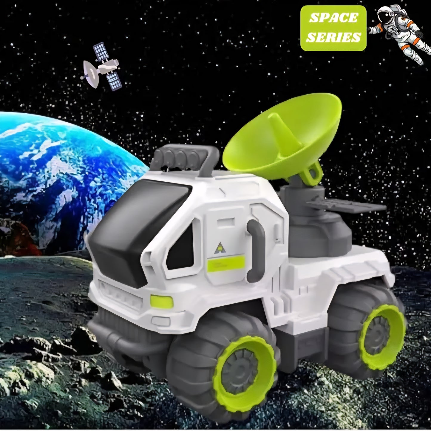 Space Vehicle Set Friction Powered Pretend Play Truck Toy for Kids Boys Space Project Satalite Vehicles Toddler Mini Chandrayan Vehicle Toy
