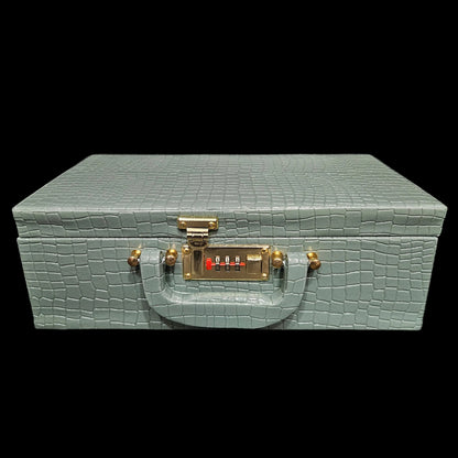 Luxury Jewellery Organiser & Storage Box with number Lock with Crocodile Pattern