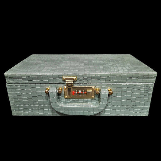 Luxury Jewellery Organiser & Storage Box with number Lock with Crocodile Pattern