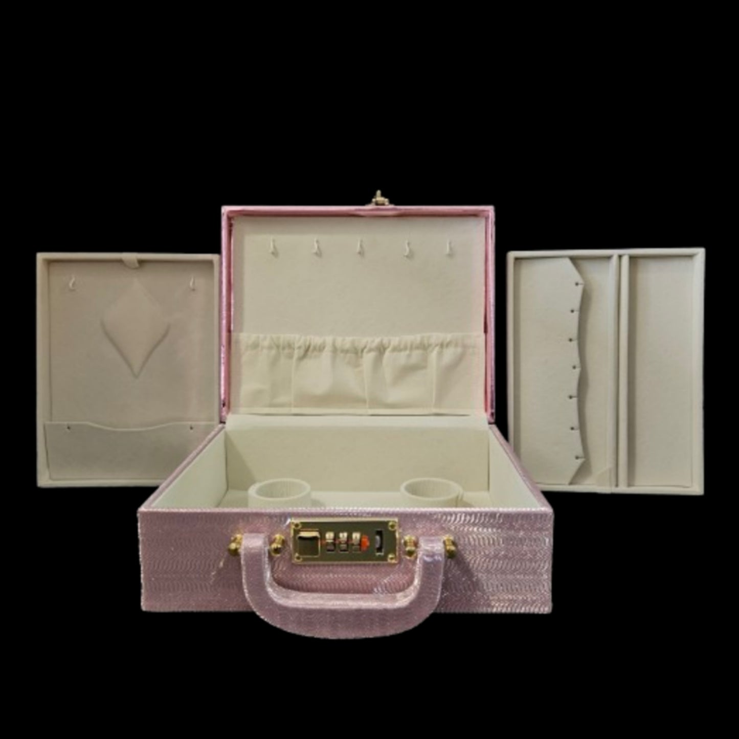 Jewellery Box For Women,Portable Travel Jewellery Organiser Box For Ring,Earrings & Bracelet with number locking