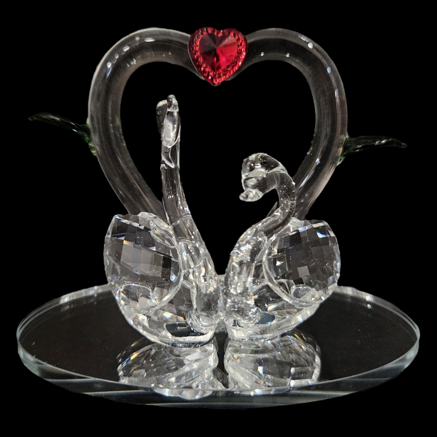 Handcrafted Crystal Glass Mandarin Ducks for Togetherness, Eternal Love and Faith in Relationship Figurine