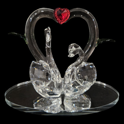 Handcrafted Crystal Glass Mandarin Ducks for Togetherness, Eternal Love and Faith in Relationship Figurine