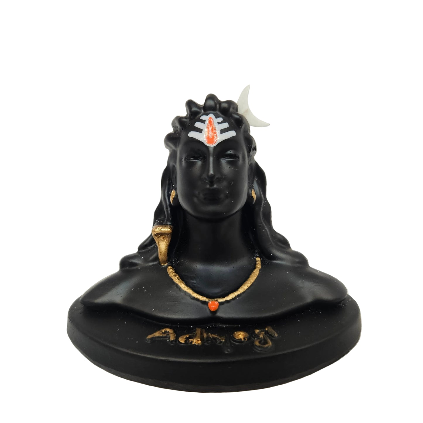 Adiyogi Shiva Idol for Car Dashboard and Home Black Resin Mahadev Statue for Table & Pooja room