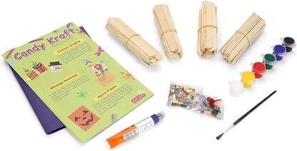 Candy Kraft Hobby Kit. Learn Creativity, Art and Craft, Best Out of Waste with ice-Cream Sticks Gifting Game for Kids Both boy and Girl Above 5 Years Old.