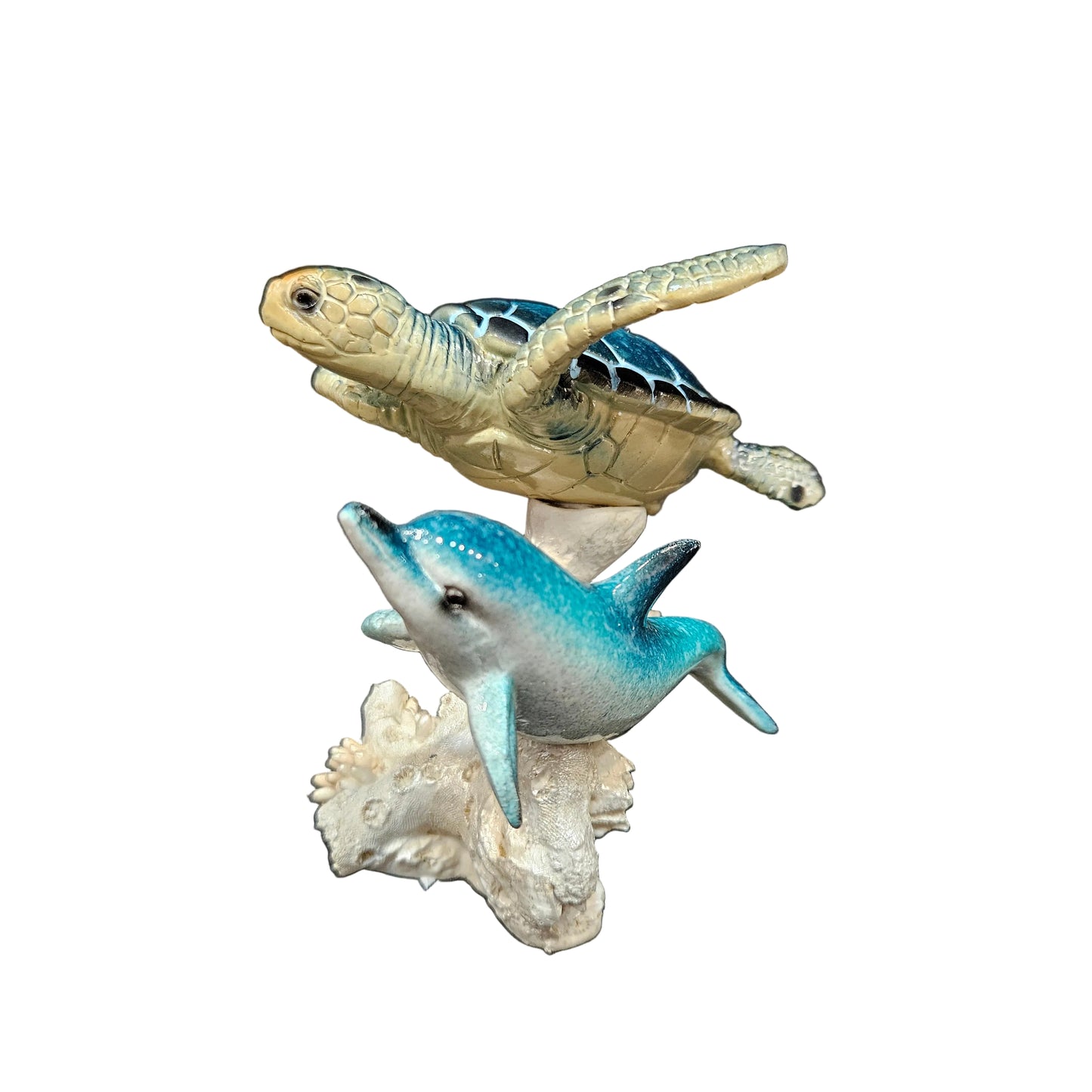 Polyresin Dolphin and Turtle Statue Showpiece for Home Decor Decoration and Gifting