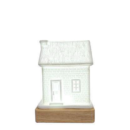 Touch sensor snow house with multi colour Lights Rechargeable Showpiece Figurine