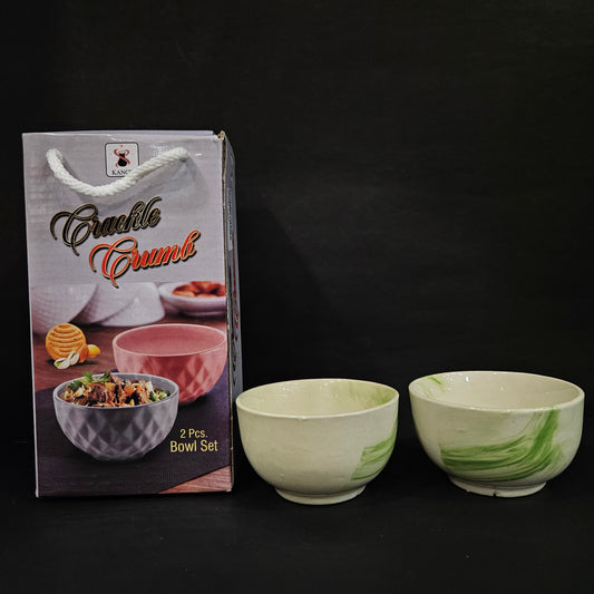 Kanch crackle crumb 2 pieces serving bowl set for Return gifting purpose
