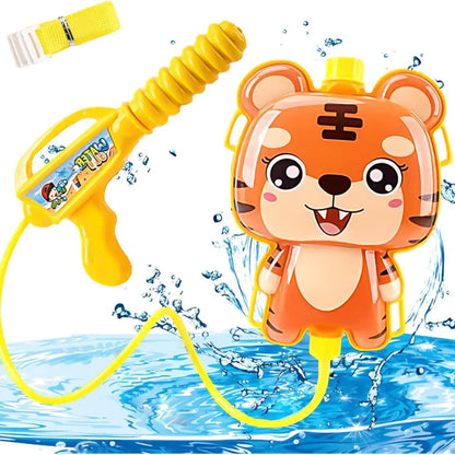Kids Water Pistol Backpack,Water Gun Backpack Blaster,Tiger Water Gun Backpack,Garden Water Fight Fun Game,Squirt Water Guns Toy for Kids Summer Outdoor Pool Beach(1000ML)