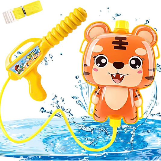 Kids Water Pistol Backpack,Water Gun Backpack Blaster,Tiger Water Gun Backpack,Garden Water Fight Fun Game,Squirt Water Guns Toy for Kids Summer Outdoor Pool Beach(1000ML)