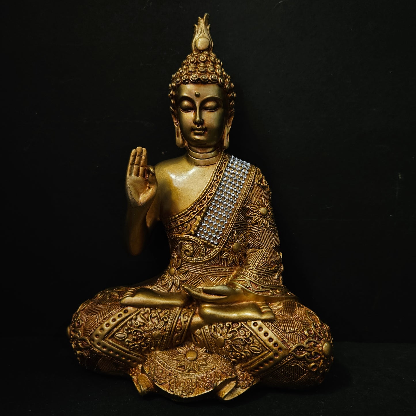 Meditating Golden Buddha Vastu Showpiece Statue Idols for Home Living Room, Office Decor or Gifting