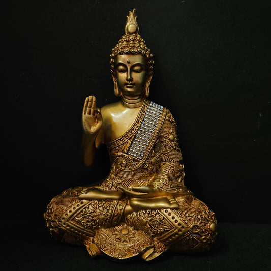 Meditating Golden Buddha Vastu Showpiece Statue Idols for Home Living Room, Office Decor or Gifting