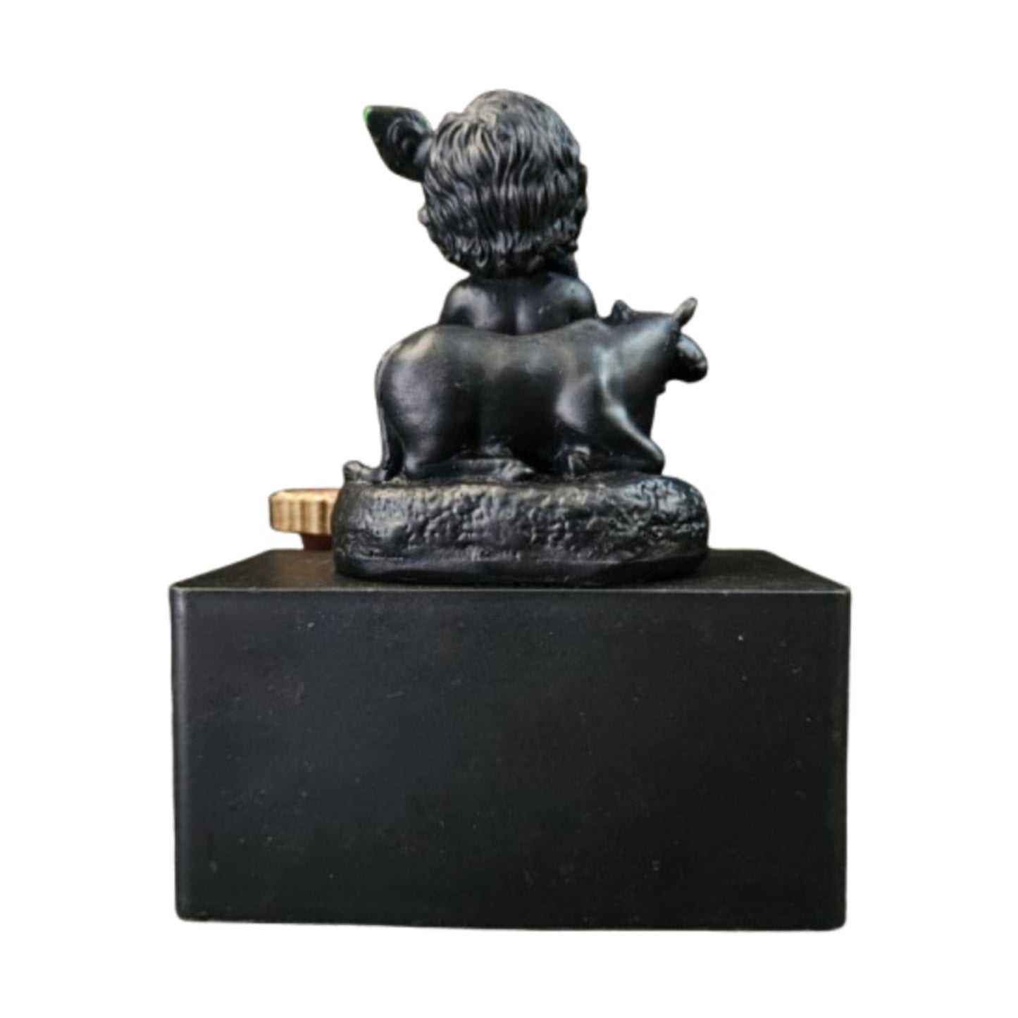 little Krishna Idol with wax diya for Car Dashboard Temple & Gifting Statue Figurine