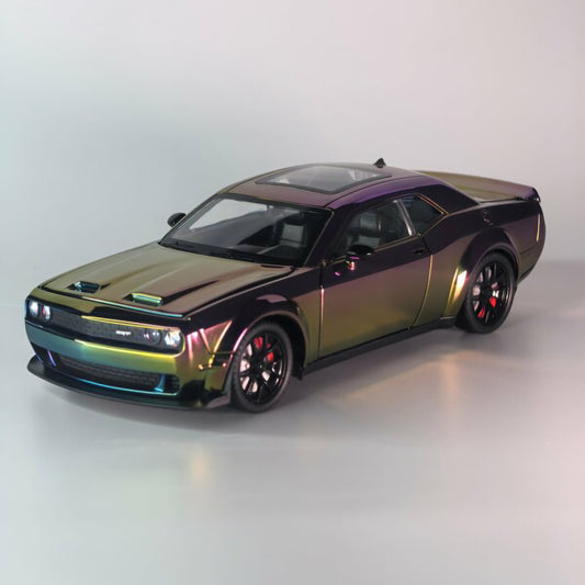 Die-Cast  Dodge challenger Simulation Sound &Light Pull Back