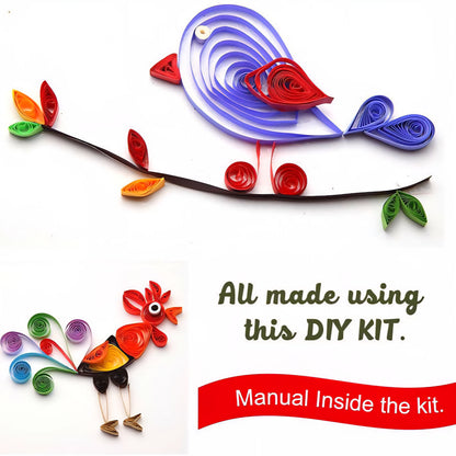 Paper Quilling & Colouring Birds Making Set