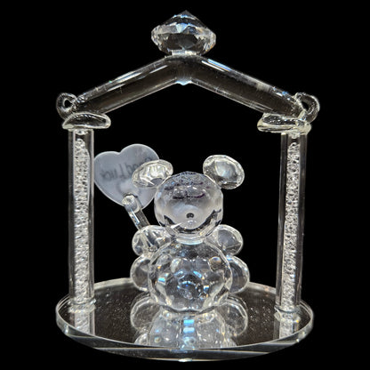 Crystal Bear & Good luck heart Desktop Paperweight Decoration Wedding Favor, Gift for Valentine's Day Mother's Day Christmas Anniversary Birthday Thanksgiving Girls