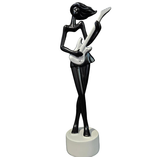 Guitar Performance Musician Showpiece Figurine Table Ornament for Housewarming Gift White | 1Guitarist Figurine