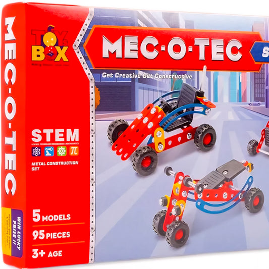 MEC-O-TEC STEM Building Set, 95 Pieces Metal Construction Kit, 5 Models, Ages 3+