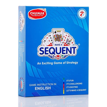 Make A Sequent Board Game, Strategy & Logic Challenging Game with Foldable Board, Plastic Chips & Cards, for Kids Above 7 Years