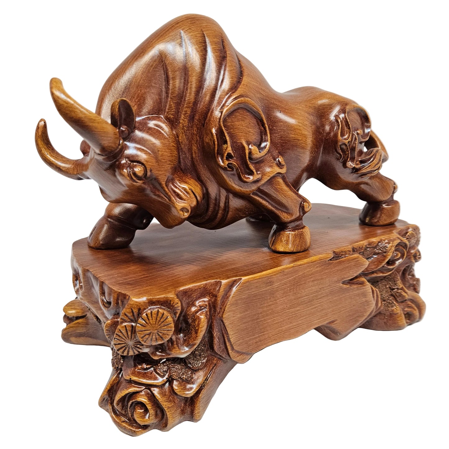 Lucky Feng Shui Bull Sculpture in Brown Decorative Showpiece Animal Figurine