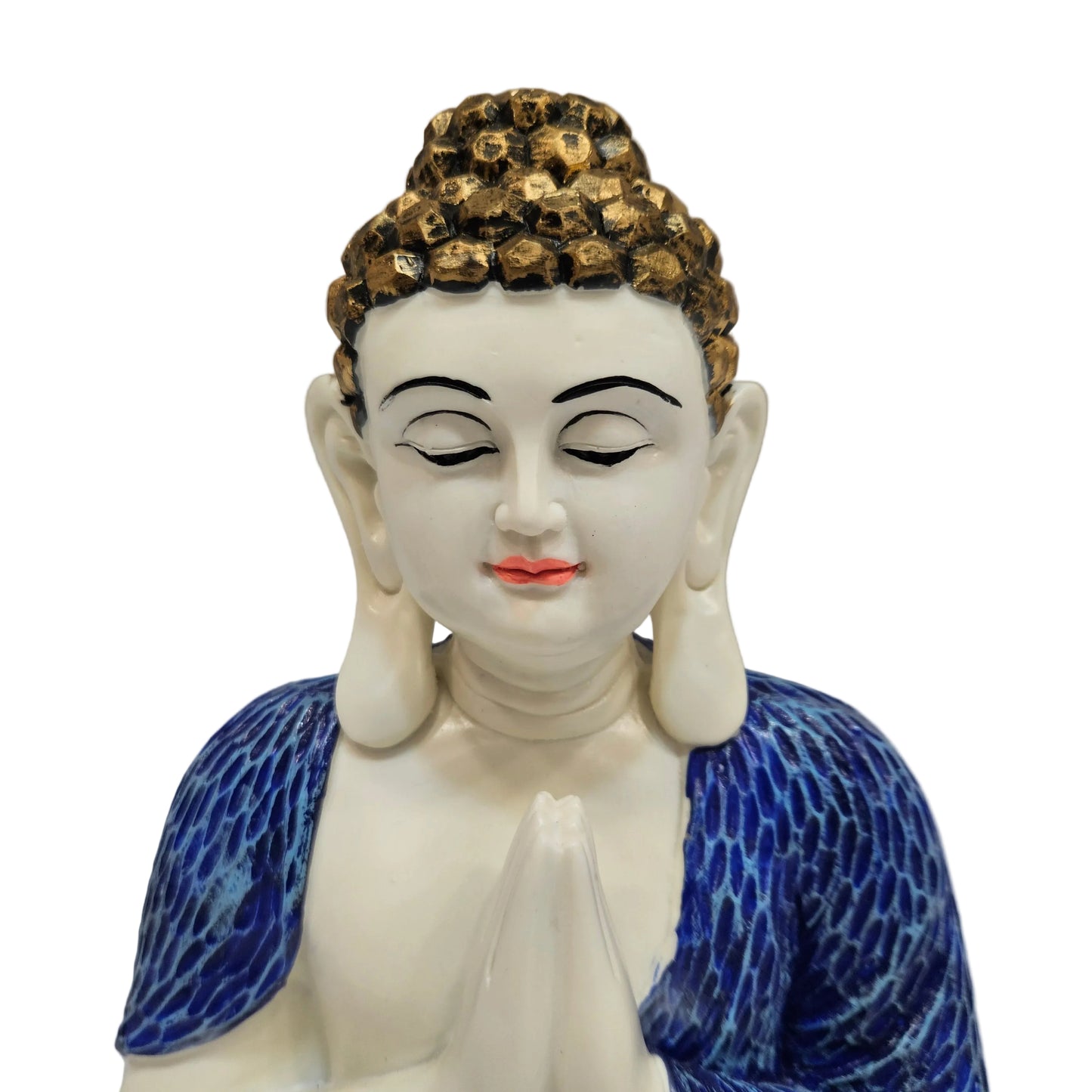 Blue Fiber PolyResin Premium namaskar Buddha Idol