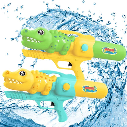 Big Cute Crocodile Holi Pichkari Water Gun Toy for Kids with High Pressure Mechanism Ideal Outdoor Toy for Pool & Beach Fun